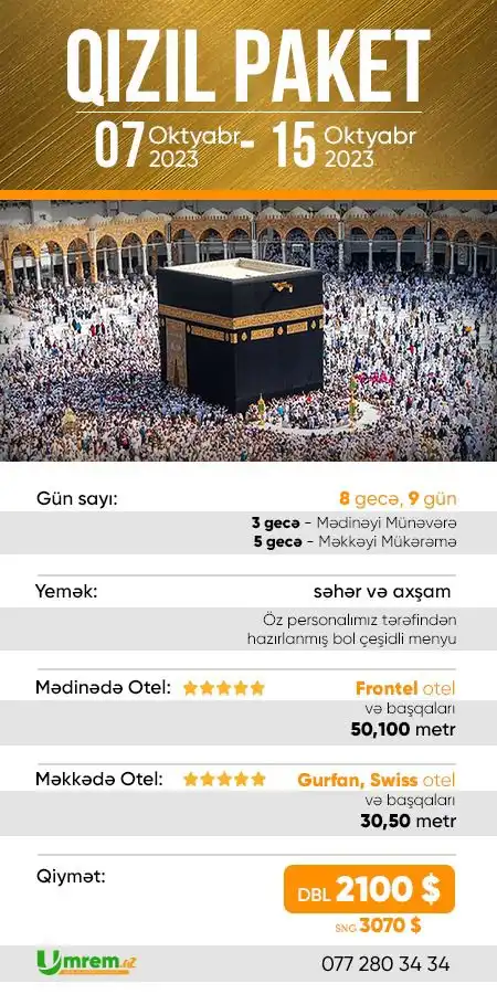 Oktyabrda qızıl paket ümrə