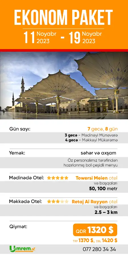 Noyabrda ucuz ümrə turları 2023