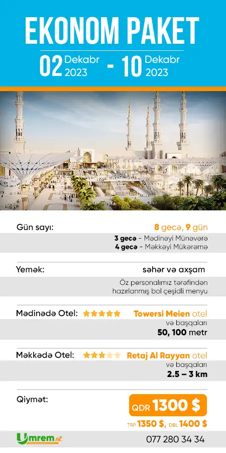 2 dekabr ekonom umre ziyareti