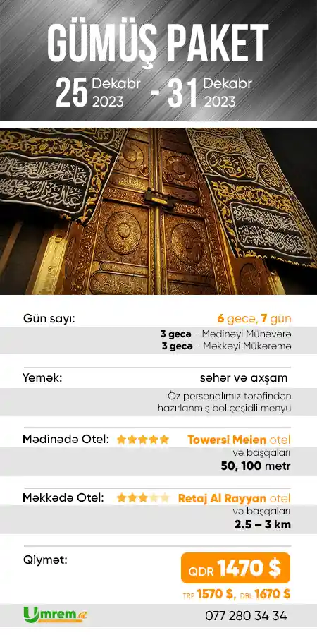 25 dekabr gumus umre ziyareti