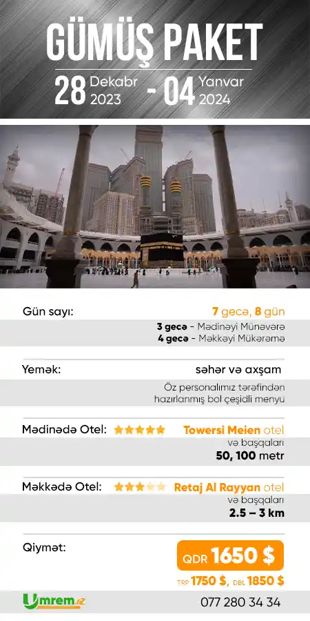 28 dekabr gumus umre ziyareti