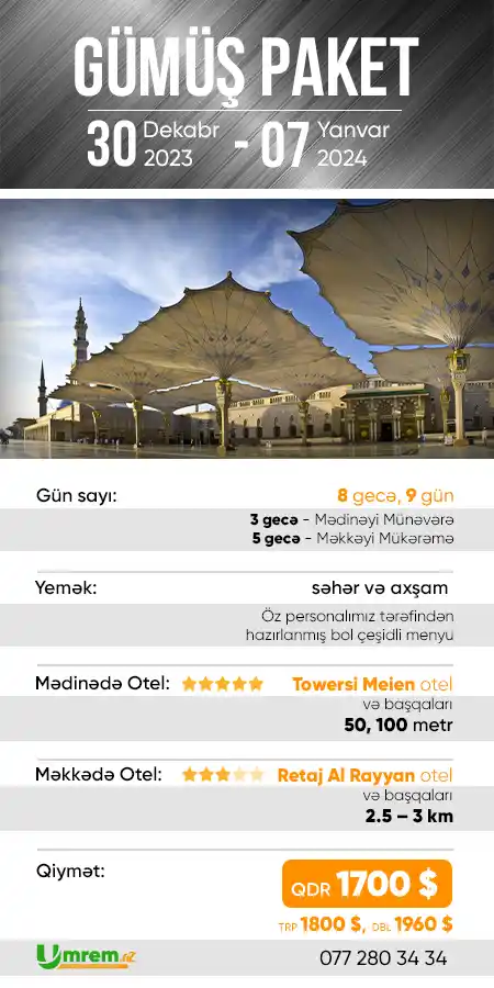 30 dekabr gumus umre ziyareti