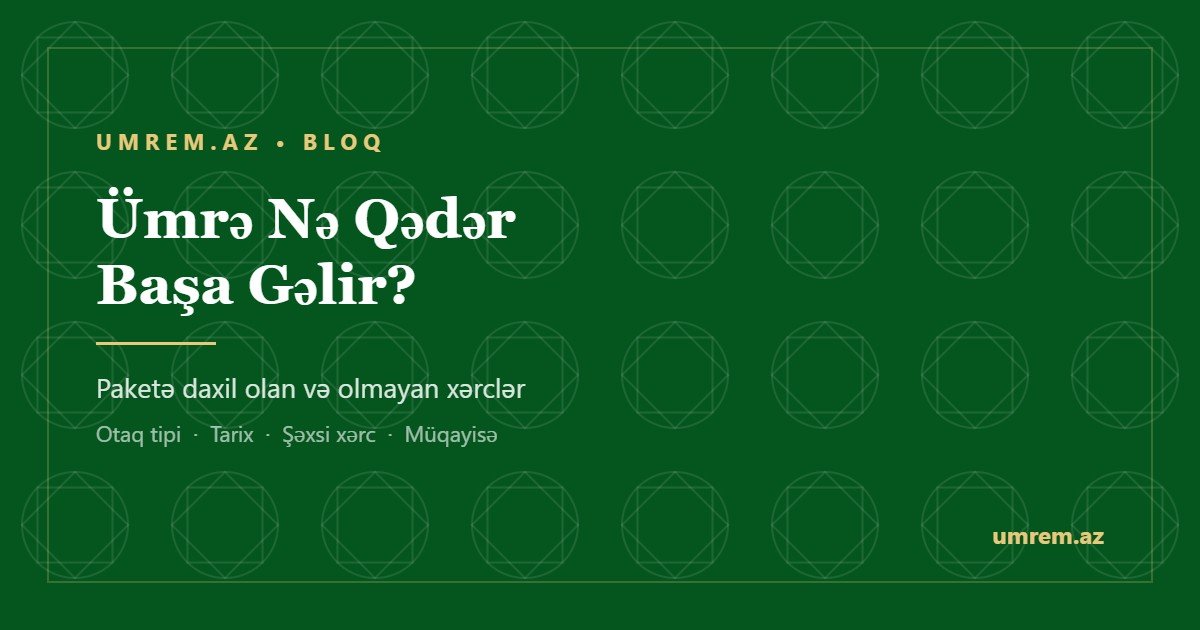 Ümrə paketinin qiyməti və xərcləri — umrem.az bloq yazısı